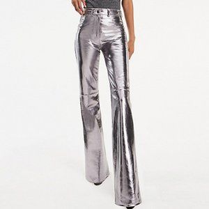 Tommy x Zendaya Metallic Leather Bootcut Trousers